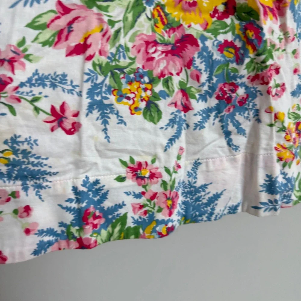 Vintage 90s Ralph Lauren Floral‎ Print Ruffle Bodice Dress Size 6